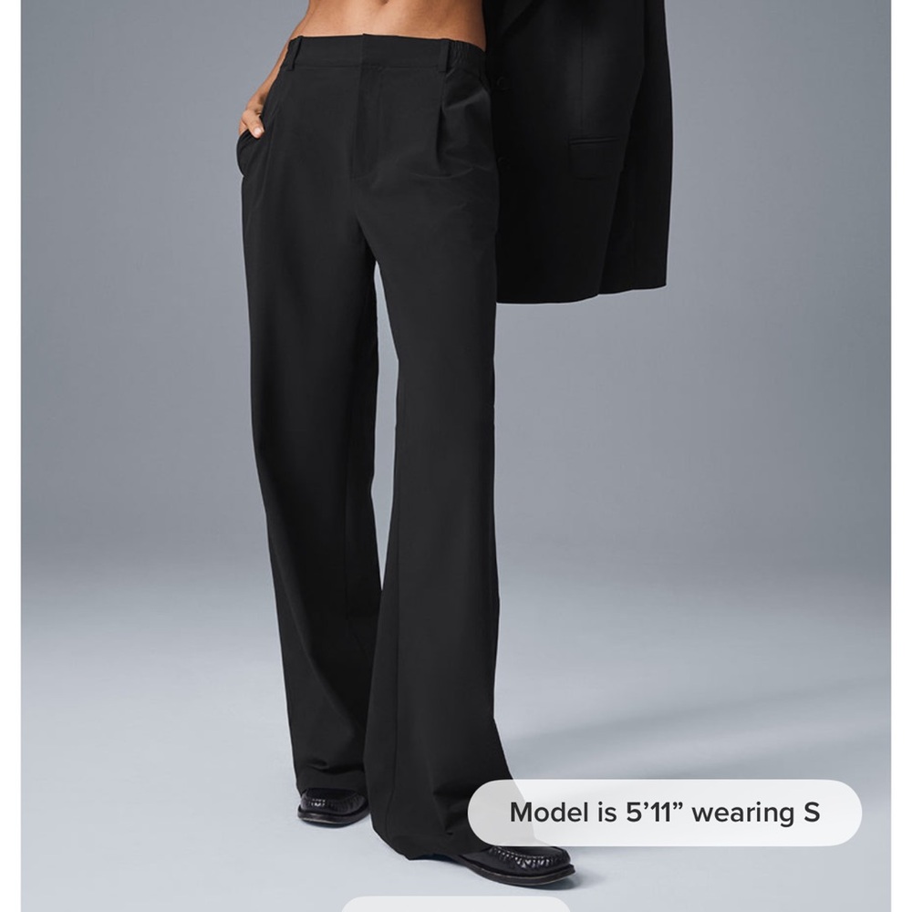 ALO Yoga Black High-Waste Pursuit Trousers (Long)